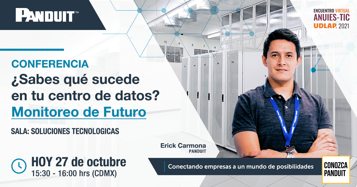 PanduitLATAM's tweet image. Dentro del marco de la edición 2021 de @anuiestic, participaremos con la conferencia “Sabes qué sucede en tu Centro de Datos? Monitoreo del futuro” Asiste en: pandu.it/3nzFPK5