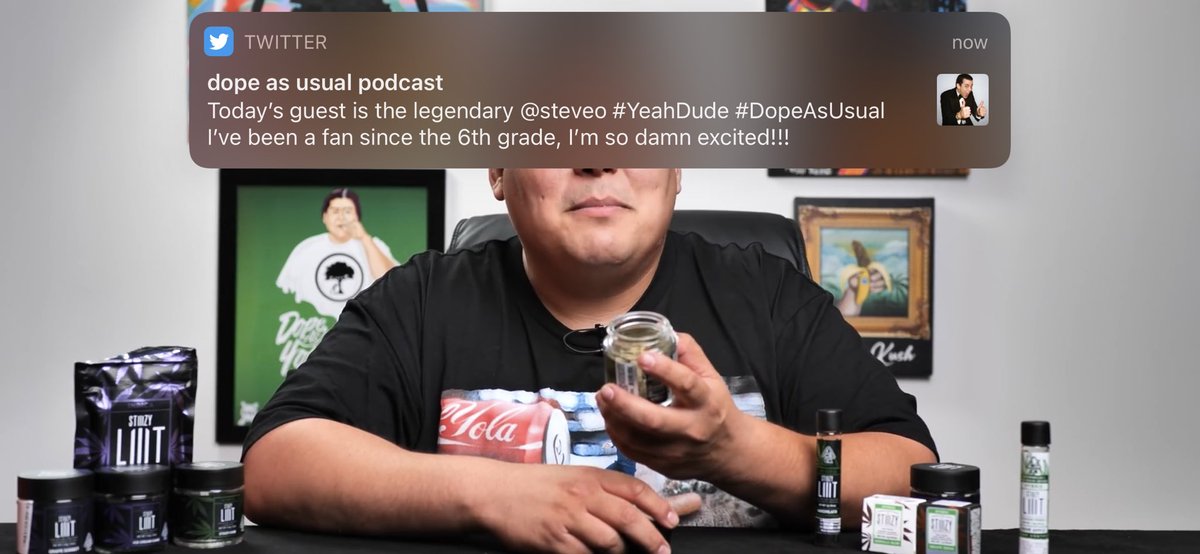 EsdrZzz's tweet photo. @Dope_As_Usual @steveo I was just watching you and then I get this notification, thank you man! Gonna be a great one! https://t.co/lFIqIwL7RC
