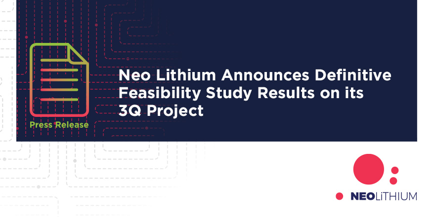$1.129 billion after-tax NPV with 8% discount rate and a 39.5% IRR at an average price $12,321 /t LCE with a 50-year life of mine 
https:/neolithium.ca/news-detail.php?id_news=82
#NeoLithium $NLC.V $NTTHF #NE2 #lithiumionbattery #electricvehicles #sustainability #greenenergy #EV