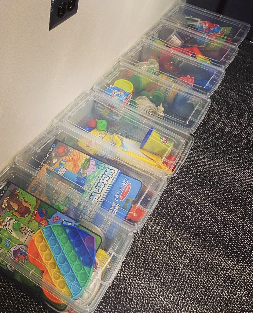 AchievabilityC's tweet photo. I love Ms. DiMaria’s #reinforcer boxes to earn #InstructionalMotivation with students! They are all individually packed with each student’s favorite activities that they earn through the day! @NTDSE https://t.co/j9pkRWG4EY