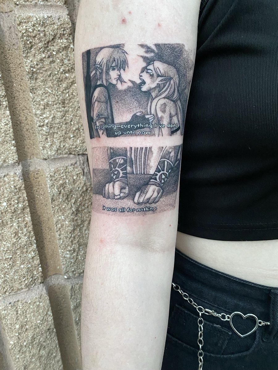 emkriegart's tweet photo. Legend of Zelda cutscene/manga moment. ✨ #tattoo #tattooapprentice https://t.co/cCs3Z2aYhm