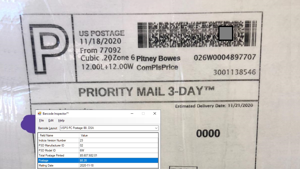 PostageAuditor's tweet photo. USPS Postage Reseller NSA Report
Pitney Bowes
Priority Mail, Cubic 0.20 - Zone 6
Mailing Date: 11/18/2020
NSA Price: $8.28
Published Price: $9.40
Reseller Profit: $1.12 (11.9%) https://t.co/Oc35Vmc06c
