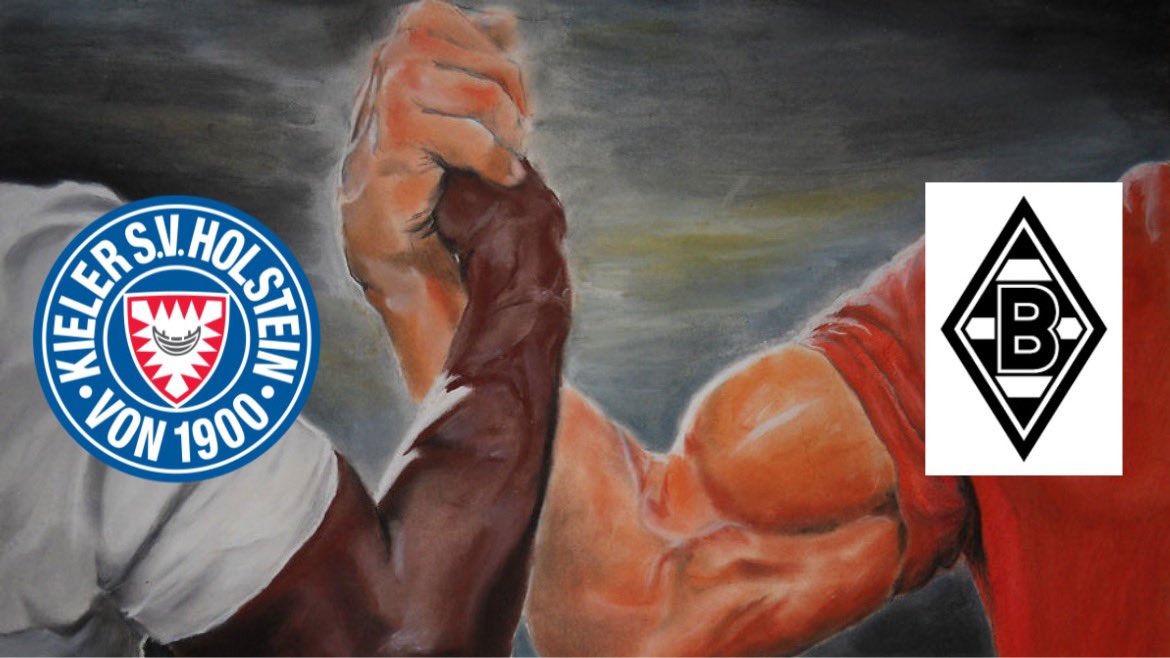 Holstein Kiel und Borussia M‘Gladbach gerade so: 🤝 #BMGFCB