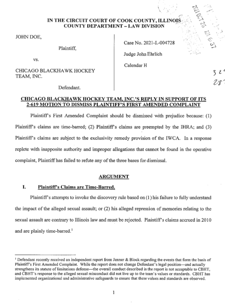 rwesthead's tweet image. New: After Rocky and Danny Wirtz apologized Tuesday for the actions of former team video coach and sexual predator Brad Aldrich and said they wanted to settle the claims of John Does 1 and 2, the Blackhawks filed court motions asking a judge to dismiss both lawsuits.