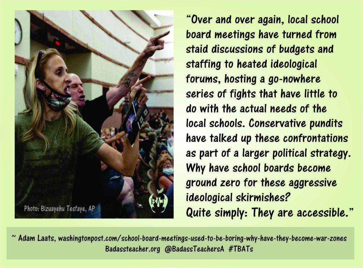 Right wing extremists have turned School Boards into battlegrounds that have very little to do with what is actually going on in schools. 
buzzfeednews.com/article/tasnee… #TBATs <a href="/MississippiBAT/">Mississippi BATs</a> <a href="/FLBATsA/">@FLBATs</a> <a href="/NJBatsa/">NJ Bats</a>