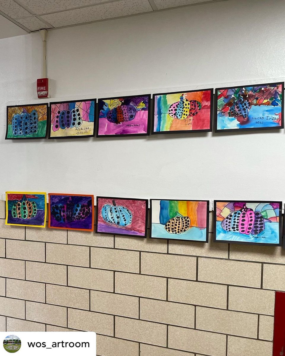 Posted <a href="/withregram/">Repost app</a> • @mrspiteo 🎃#Kusama-Inspired Pumpkins 🎃 by some creative 2nd graders!! #artwithmrspiteo #kusamainspiredpumpkins #secondgradeartists
