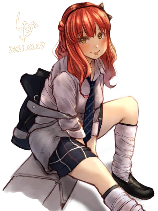 『提督、このJapaneseギャルファッションっての、やっばーいね!(=゜ω゜)ノ』
#デ・ロイテル
#艦これ版深夜の真剣お絵描き60分一本勝負
#艦これ版真剣お絵描き60分一本勝負_20211027
学園編入用にデ・ロイテルちゃんをルーズソックスJK仕様に!
案外気に入ってくれてるみたいですネ!(∩'∀`)∩ 