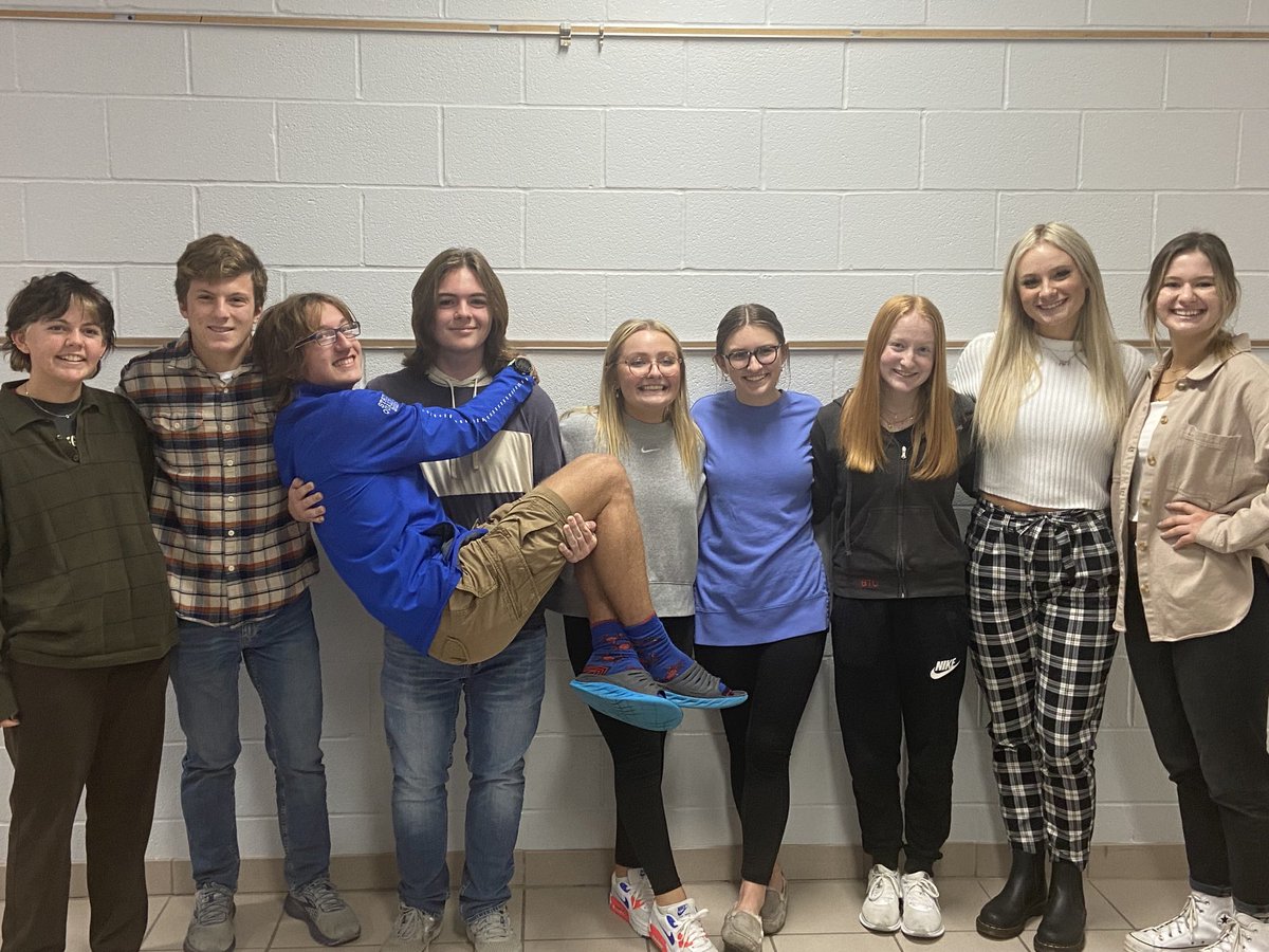 LakePrincipal's tweet photo. Met with all of our students taking AP classes this year - a large and impressive group! Pictured here: 9 students, each one taking 5 AP tests in May. Not sure whether to admire them or wonder about them 🤔. https://t.co/UTlgiTzG1K