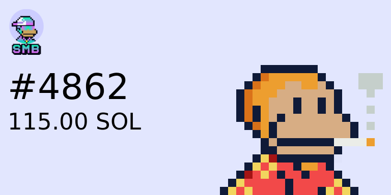 SMB_SalesBot's tweet photo. 🙈 SMB #4862 SOLD for 115.00 S◎L

→ https://t.co/Y6YoEGRfiT

🐒 @solanambs

📝 https://t.co/PIvqMm4FJN https://t.co/DqxdyeMven