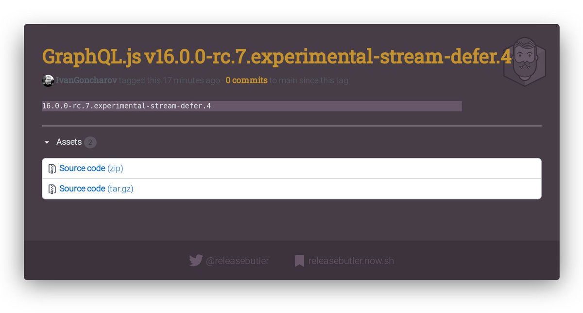 releasebutler's tweet image. 🔥 New GraphQL.js Release 🚀
  
📦 v16.0.0-rc.7.experimental-stream-defer.4 
🏗 RELEASE CANDIDATE
🏷️ #graphql #graphqljs #api #javascript #release #changelog #releasebutler
🔗 github.com/graphql/graphq…
