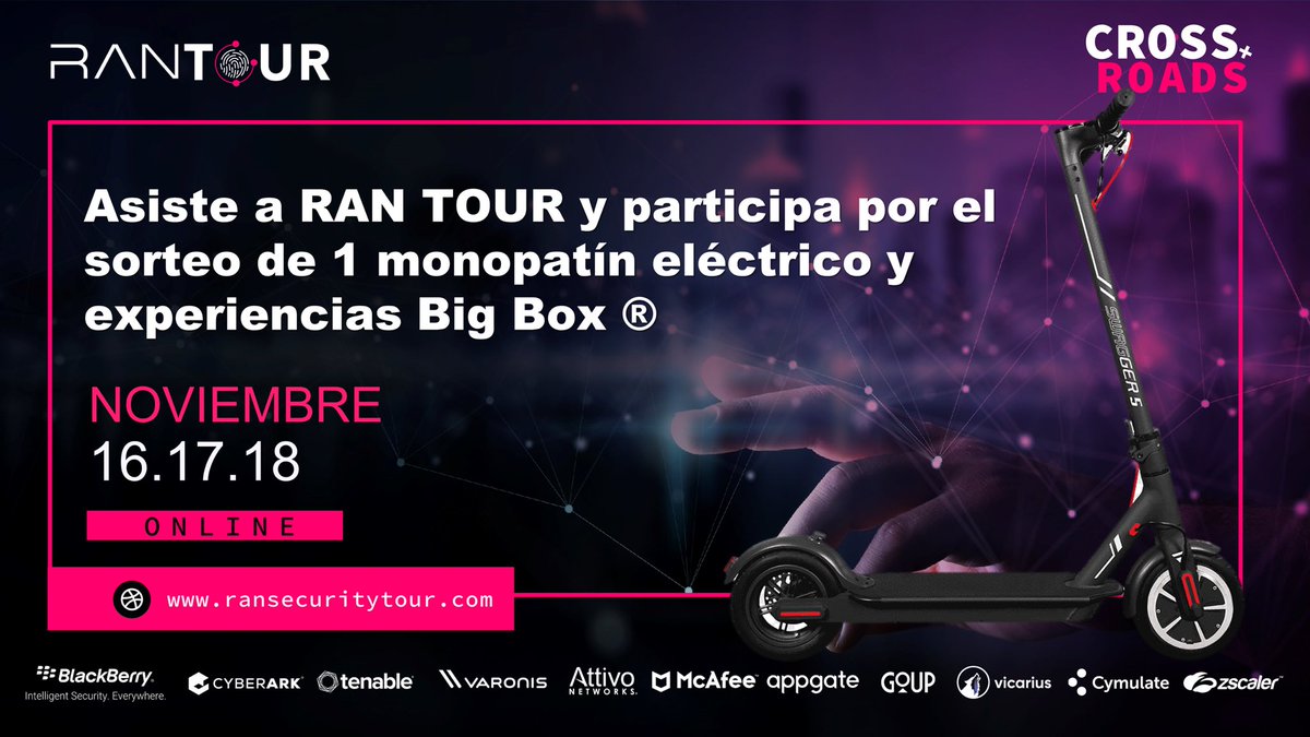 RANSecurity's tweet photo. No te lo podés perder, ingresá en: https://t.co/VhkyJYyGGt y reservate la chance de ganar estos increíbles premios. 

#rantour #ciberseguridad #tecnologia #ia #blackberry #vicarius #mcafee #tenable #cyberarksoftware #attivo #varonis #appgate #cymulate #zscaler https://t.co/QpQ3HcTUJp