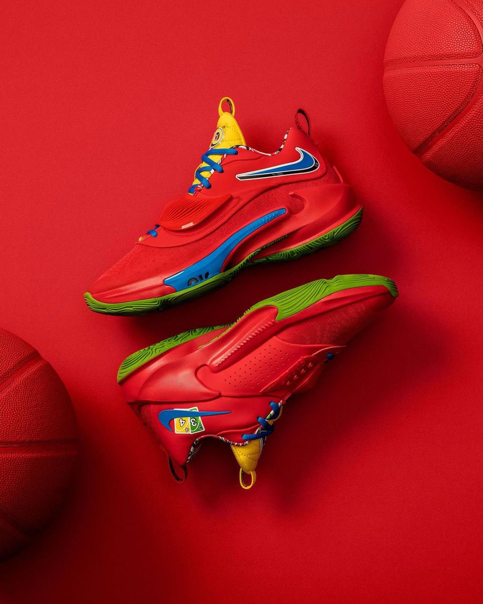 nicekicks's tweet photo. Giannis and Nike are releasing a collaborative pack commemorating 50 years of @realUNOgame 🟡🟢🔴🔵 https://t.co/dBCfwjJPA1