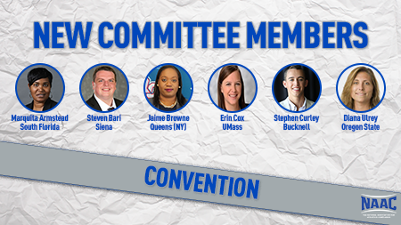 Our Convention Committee welcomes six new members‼️

Marquita Armstead from <a href="/USFBullsRules/">USF Compliance</a> 
Steven Bari from <a href="/SienaCompliance/">Siena Compliance</a> 
Jaime Browne from <a href="/QCKnights/">Queens College Knights</a> 
Erin Cox from <a href="/UMassAthletics/">UMass Athletics</a> 
Stephen Curley from <a href="/BisonCompliance/">BisonCompliance</a> 
Diana Ulrey from <a href="/compliance_OSU/">OSU Compliance</a>