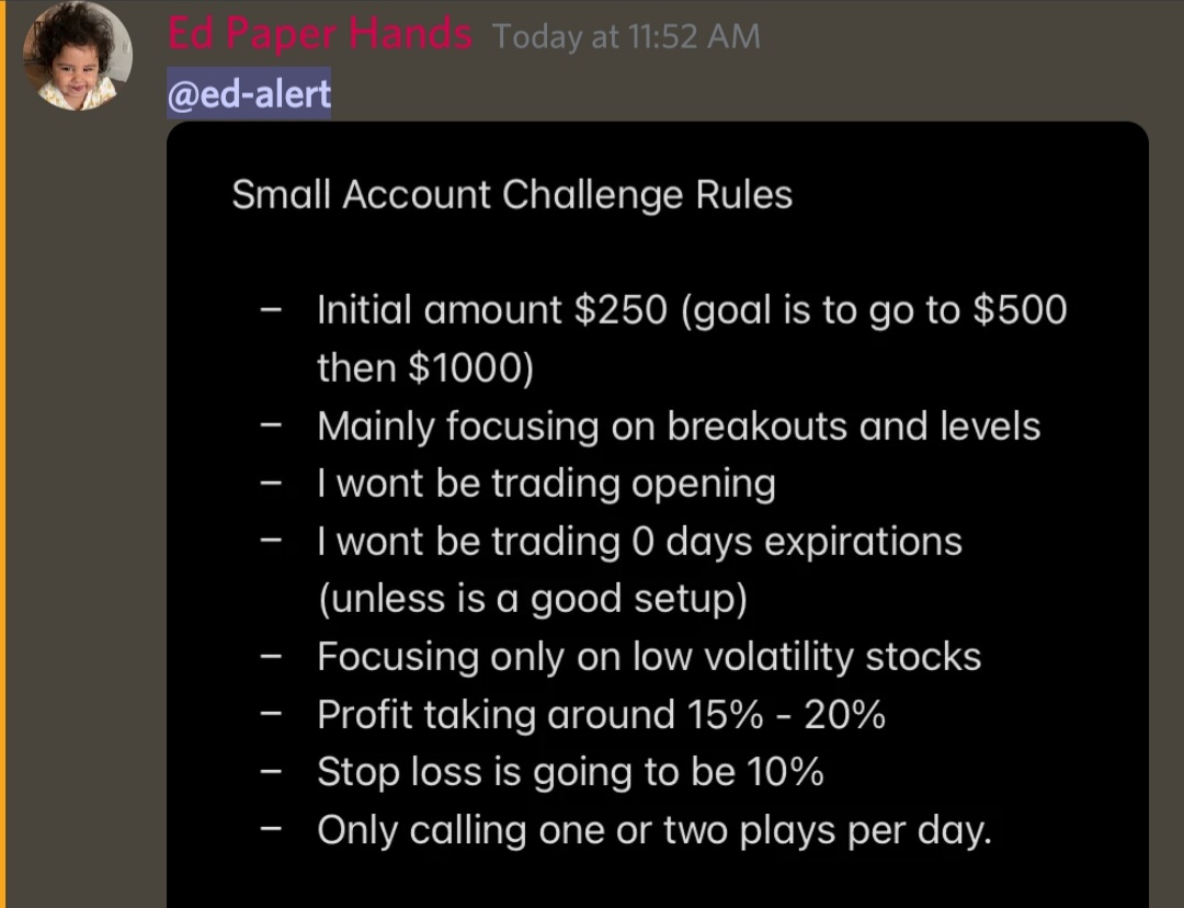 TheCorp_oration's tweet image. Our daytrading legend, @eduardoLbosch is gearing up to start a small account challenge. If you want to grow your small account and follow good risk management practices, join #ExecutiveMembership at discord.gg/corporation to follow along.