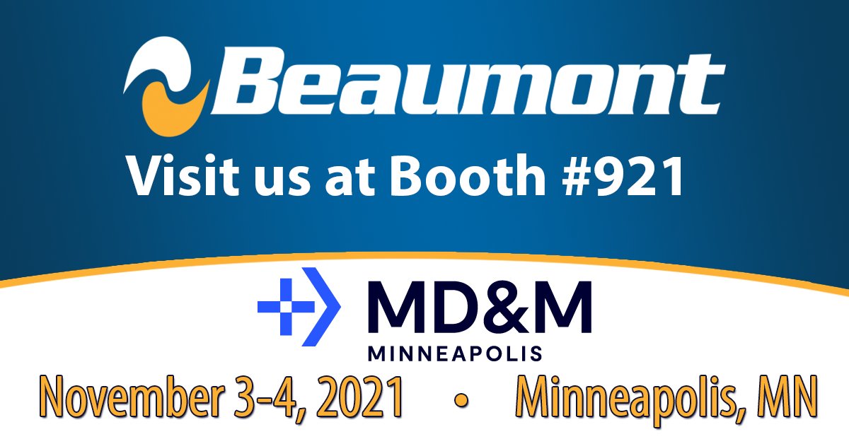 See you next week Minneapolis. Talk plastics with our team at Booth #921 at MD&amp;M Minneapolis!

#tradeshows #letstalkplastics #injectionmolding #Beaumontonthego #MDandMMinneapolis