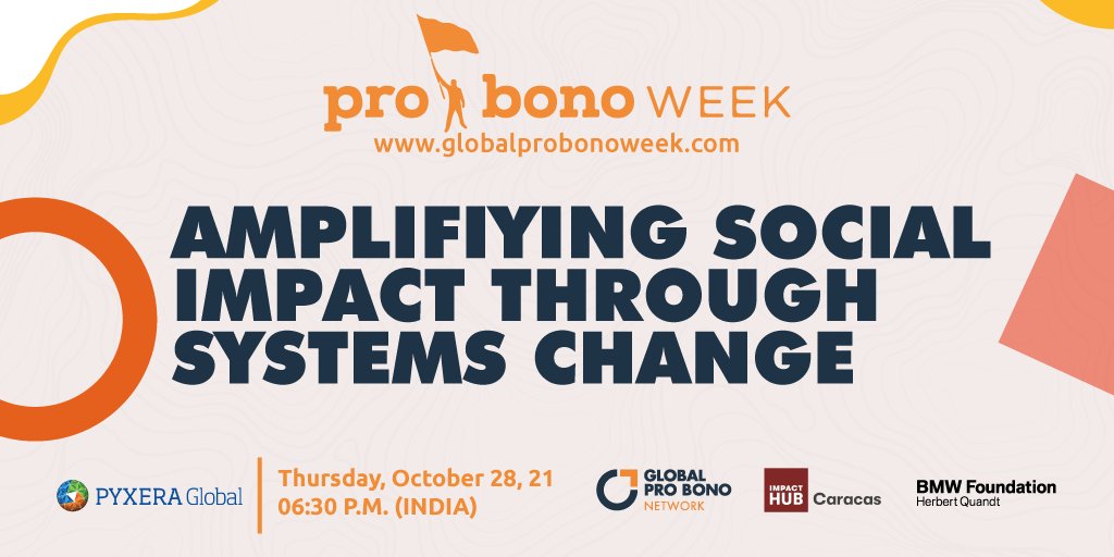 What needs to be redefined in social impact missions to achieve systems change and create a new generation of changemakers? 🤔 That's the question Anshu, Odin, and Shakti will be answering in this webinar👇 Don't miss it!🚀 #GlobalProBonoWeek