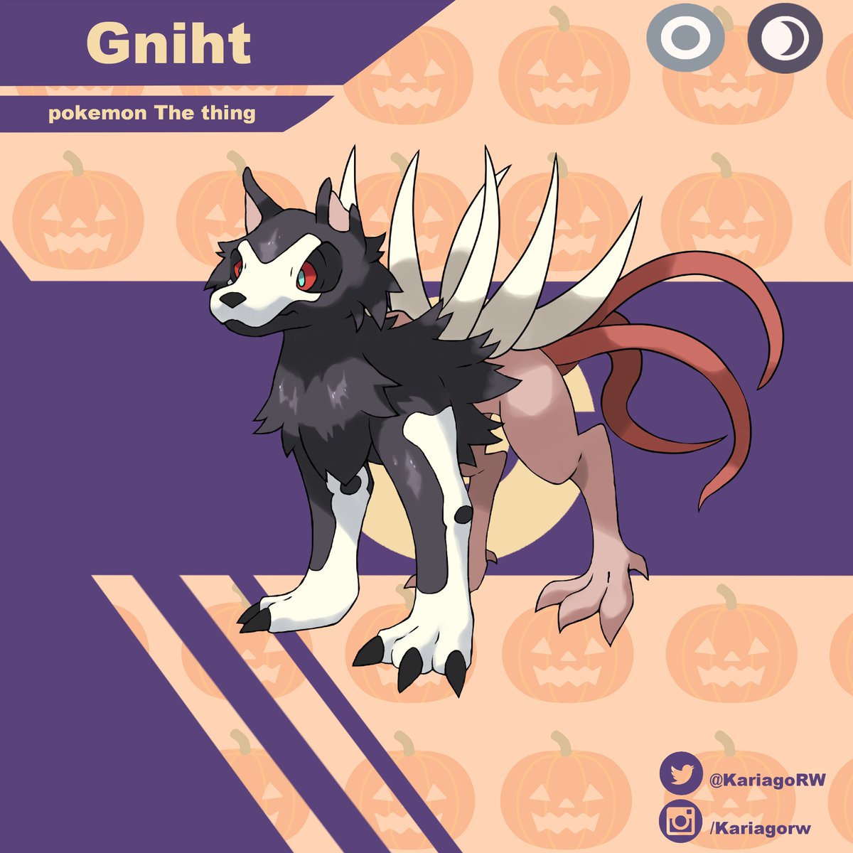 KariagoRW's tweet photo. #SpookymonWeek
N°3: The thing (La cosa)
Se desconoce su verdadera forma. Investigaciones afirman que se trata de un pokémon parásito, el cual infecta y controla el cuerpo y la mente de sus víctimas. Solo se ha registrado una especie de pokémon canino afectada por el parásito https://t.co/PgZ06LmBdg