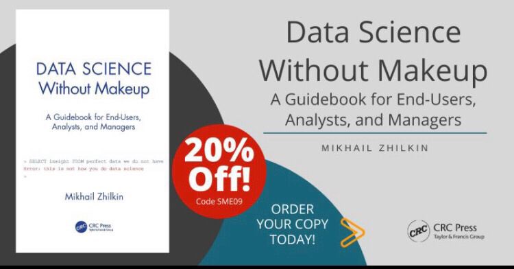 Congrats Mikhi, our data scientist who is launching his book, Data Science Without Makeup (A Guidebook for End-Users, Analysts, and Managers). Its full of examples from his time at Arsenal, King (Candy Crush) and other companies. A realistic guide to data science for everyone! 👏🏽