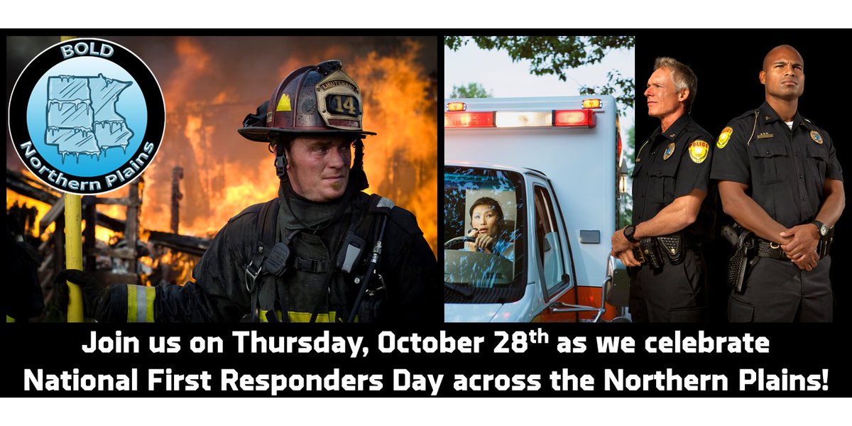 On October 28th we are celebrating #NationalFirstRespondersDay at over 20 events across the Northern Plains! Join us in Sioux Falls, West Des Moines, Davenport, Duluth, Minot, Woodbury, Minnetonka, Maple Grove, St Francis and more!