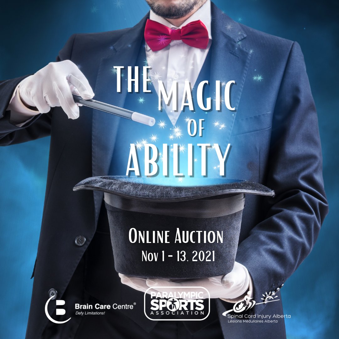 BrainCareAB's tweet photo. Help keep the magic alive for those we serve! Our 2nd Annual #MagicOfAbility2021 Online Auction is now LIVE on @bidbeaconapp! 🪄

Place your bids on some A+ silent auction items to help raise funds for @braincarecentre, @scialberta, and @psaalberta 👉 https://t.co/tH6P8E086E https://t.co/IPeUQVWEO0