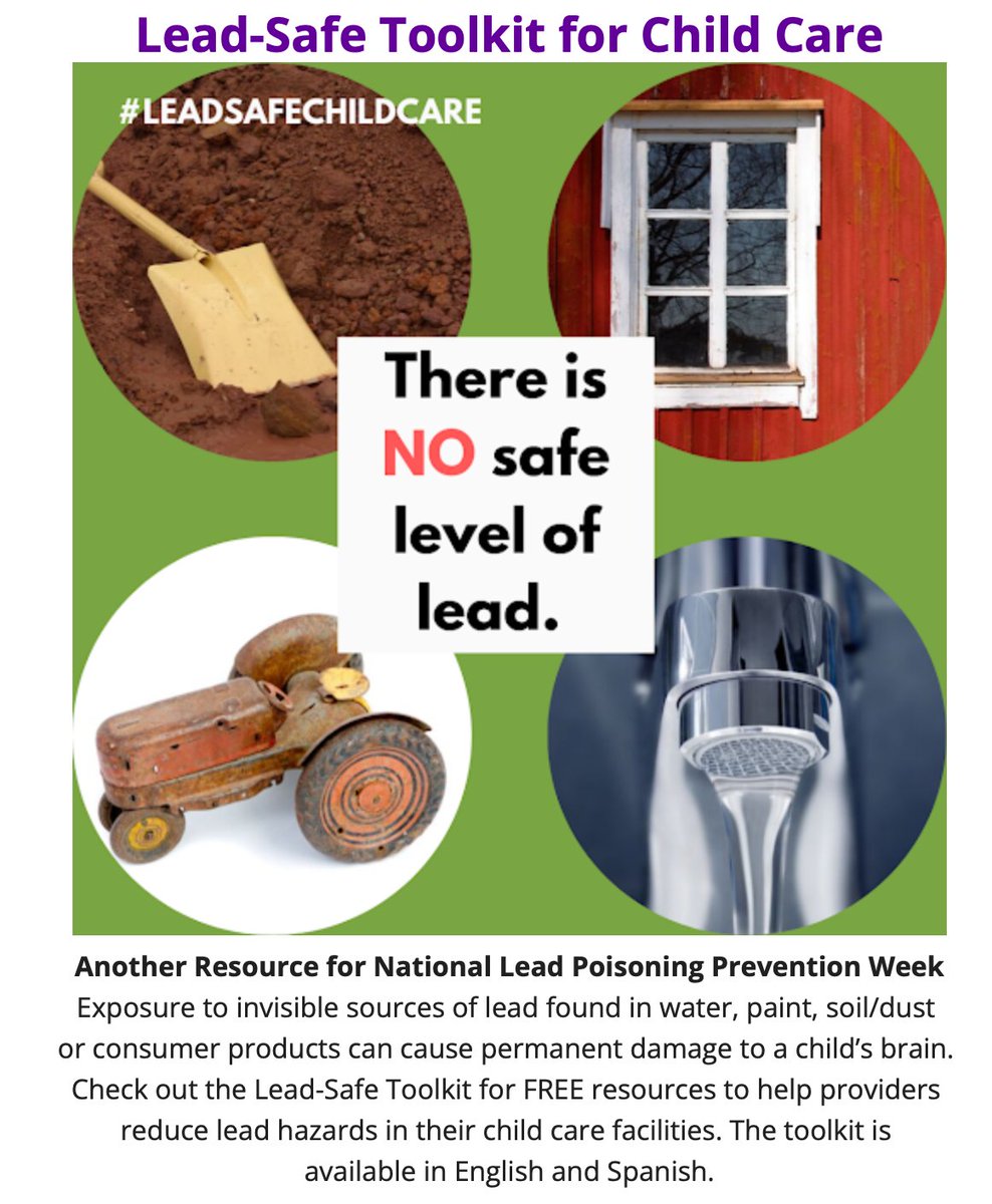 ddolinoy's tweet photo. This week is National Lead (Pb) Poisoning Prevention Week (NLPPW)! Increasing awareness surrounding sources of Pb poisoning as well as prevention is critical to protecting children's health check out @CEHN for more info! #NoSafeLevel https://t.co/jIHRs7GDHX
