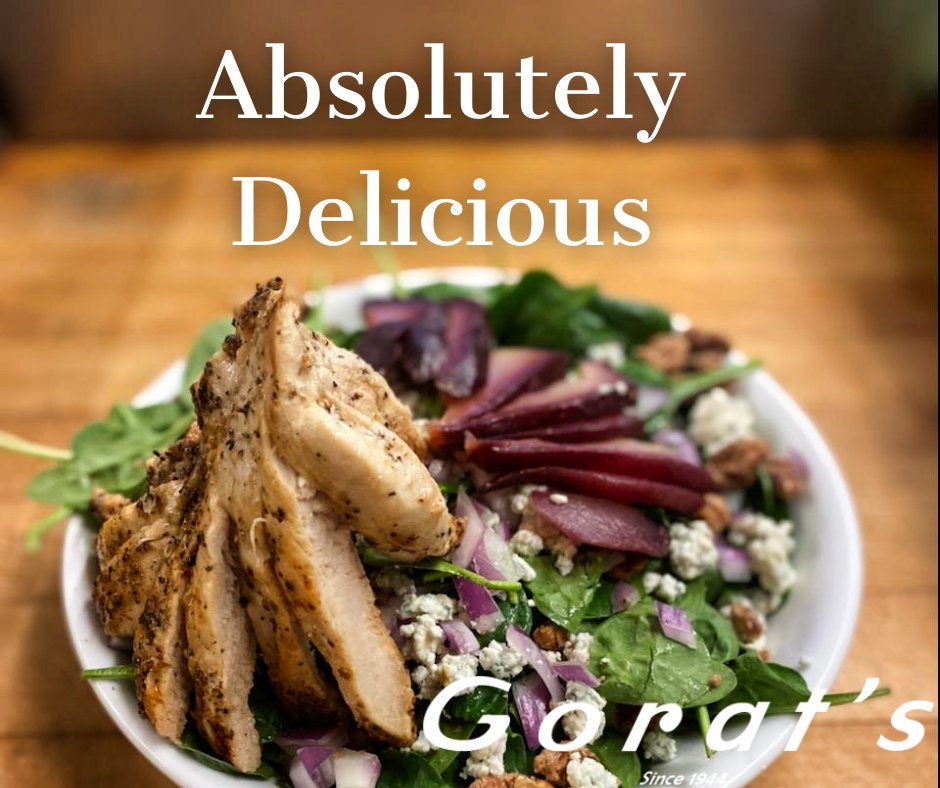 goratsomaha's tweet photo. Are you looking to try something new? 
Come out to Gorat's Steakhouse to try our NEW Poached Pear Chicken Salad.
To create your reservation, go to https://t.co/lAmvOecxb4
#Gorats #Steakhouse #Salad https://t.co/u4t0dspHDt