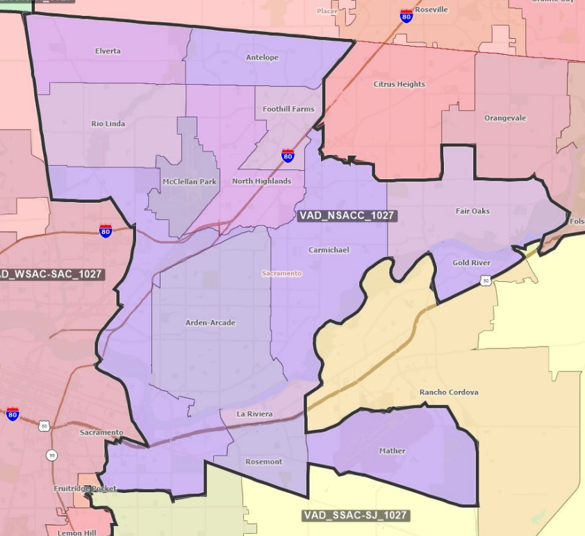 kyamamura's tweet photo. @BradB_Outdoors Still in the early stages, but Rancho Cordova being drawn into a different Asm district that cuts south, while Carmichael, Arden-Arcade, Antelope, Fair Oaks becomes a separate district. https://t.co/ZF9f2iKcO8