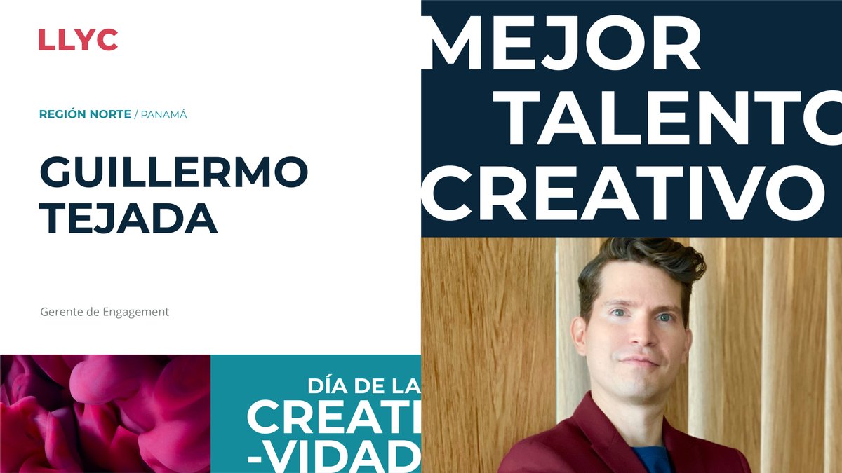 guilletejada's tweet photo. Y bueno, hoy fui elegido por mi gente de #LLYCPanamá como Mejor Talento Creativo en nuestro Día de Creatividad. ¡Gracias al equipo de creatividad de @LlorenteyCuenca y a @davidgnatal por inspirarnos a ser cada vez más creativos! #CreatividadLLYC. https://t.co/NVOxonKD24