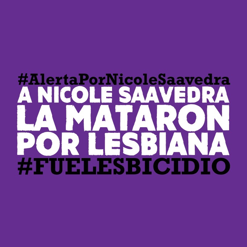 medcollarte's tweet photo. A Nicole la mataron por ser lesbiana. #FueLesbicidio #LaMataronPorLesbiana
#LeyZamudioYa #JusticiaParaNicoleSaavedra @monicazalaquett @MinMujeryEG
@FiscaliaRegionV @PJudicialChile https://t.co/fN7kFXQfha