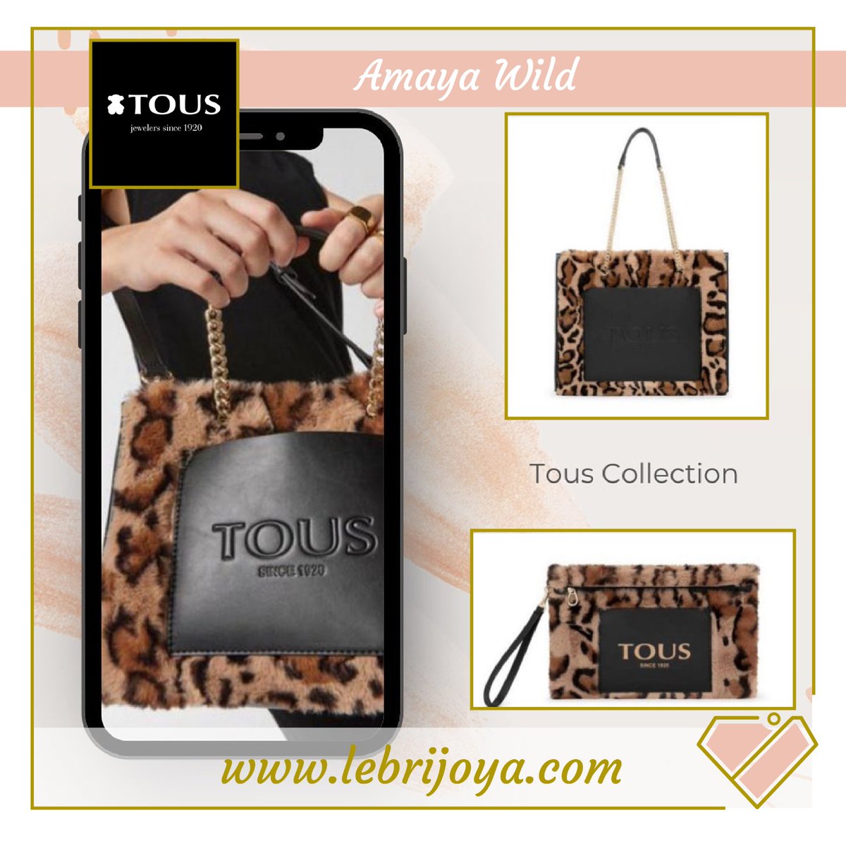 Lebrijoya's tweet photo. ¿Eres amante del #AnimalPrint? Pues atrévete con el 🤎🖤#AmayaWild de #Tous.▶ ¡Has encontrado el tuyo👜! Serás el centro de todas las miradas🤩. ⤵️

☑️Shopping Tous Mediano Beige y Negro Amaya Wild.

¡No te quedes sin él!👉 Haz click aquí 📲 https://t.co/9AHnU7AdQi #bolso https://t.co/oVUoCcAGuL