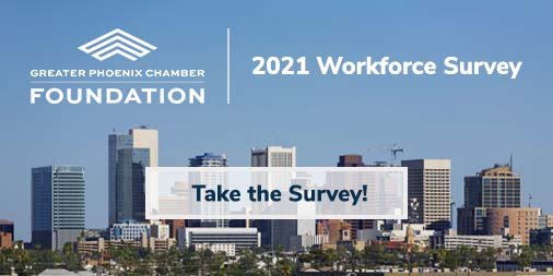 phxchamber's tweet photo. Help strengthen our future workforce by taking the 2021 Workforce Survey! https://t.co/GsN3G4mYUj #GPCFworkforce https://t.co/WAuO63FfiZ