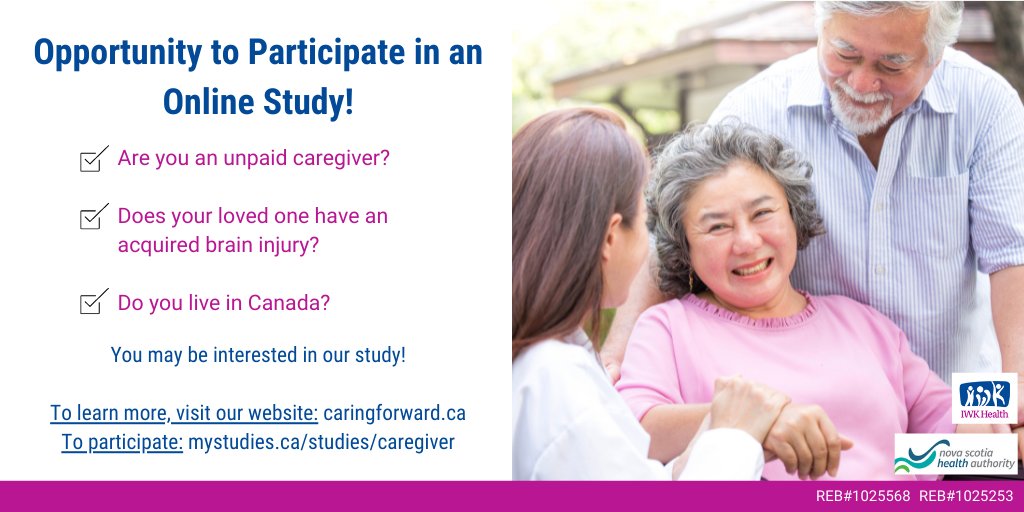 caring_study's tweet image. Tell us about your experiences! 

To thank you for your time, you may be invited to join current or future studies that can provide you with helpful resources, skills, and assistance. Visit CaringForward.ca for more information!

#acquiredbraininjury #ABI #caregiversupport