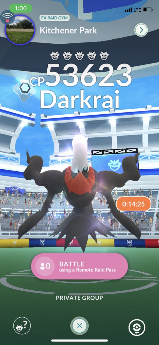ourwolfpackfam's tweet photo. Darkrai Raid right now!! 
Must be online! Add us
➡️ 9388 9941 6670 
➡️ 9128 3339 9523
 #PokemonGoRaids 
#PokemonGo #PokemonGORaid #PokemonGoRaid #Pokemongo https://t.co/DT6Qyfps5l