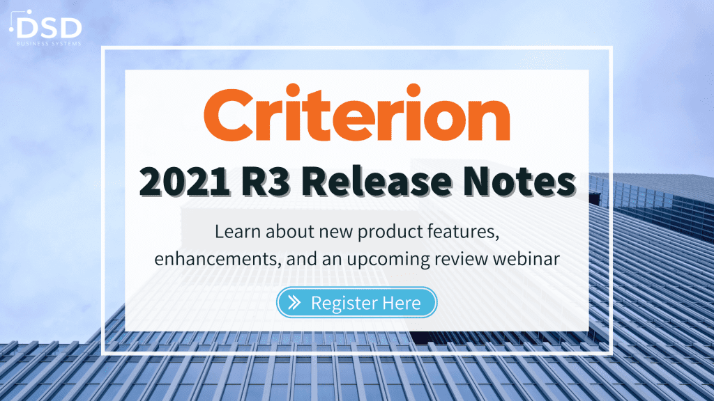 DSDinc's tweet photo. Have you seen what's in Criterion's 2021 R3? Check out this blog to learn more about the updates and enhancements that come with the new release and get webinar details as well: https://t.co/ZUuK4AsuJf #CriterionHCM #HCM #HumanResources #HR https://t.co/XuCh8xER1i