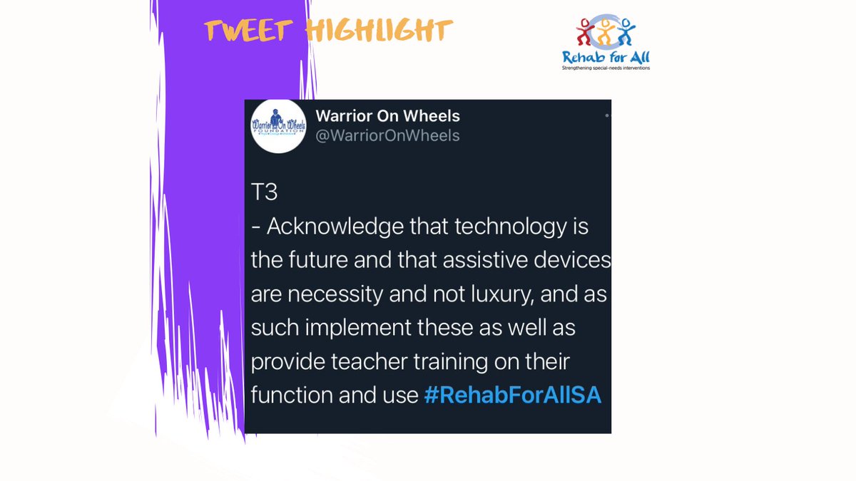 Technology is not enough. Training is needed to maintain use of it. What have your challenges with regards to this been? #DisabilityInclusiveSA #TuesdayTweet #hcsmSA #wethe15 #Rehabforallsa 

<a href="/WarriorOnWheels/">Warrior On Wheels</a> <a href="/Uhambo/">Uhambo Foundation SA</a> <a href="/iSchoolAfrica/">iSchoolAfrica</a> @Chelsea_DEI <a href="/SadnaBalton/">sadna balton🇵🇸🇿🇦</a>