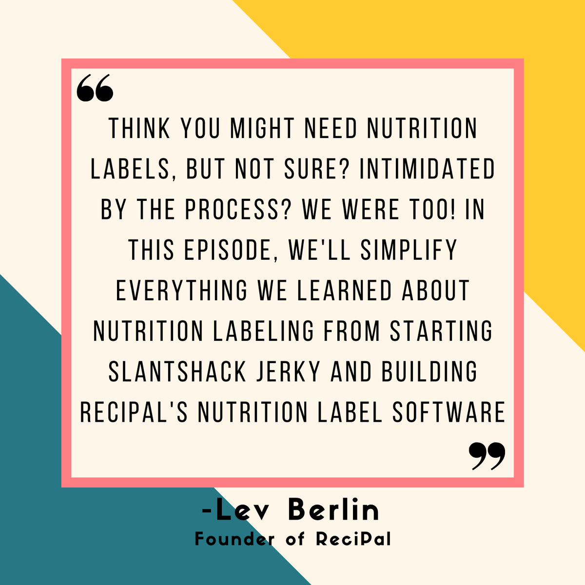We did a thing! Check us out on the Food Biz Wiz Podcast where we chat <a href="/SlantShack/">SlantShack</a>, <a href="/recipal/">ReciPal</a>, and getting started with nutrition labeling.

alliball.com/podcast/117