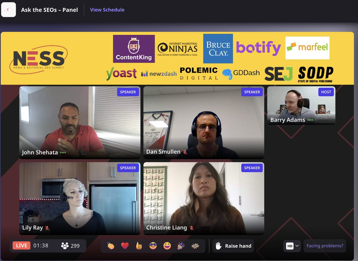 NewsSEO_'s tweet photo. Happening now!!

Ask the SEOs – Panel. Lot's of great questions are being asked to our panellists: 
@badams 
@dansmull 
@JShehata
@lilyraynyc 

  #NESS21 https://t.co/KV3JJxJx0Q
