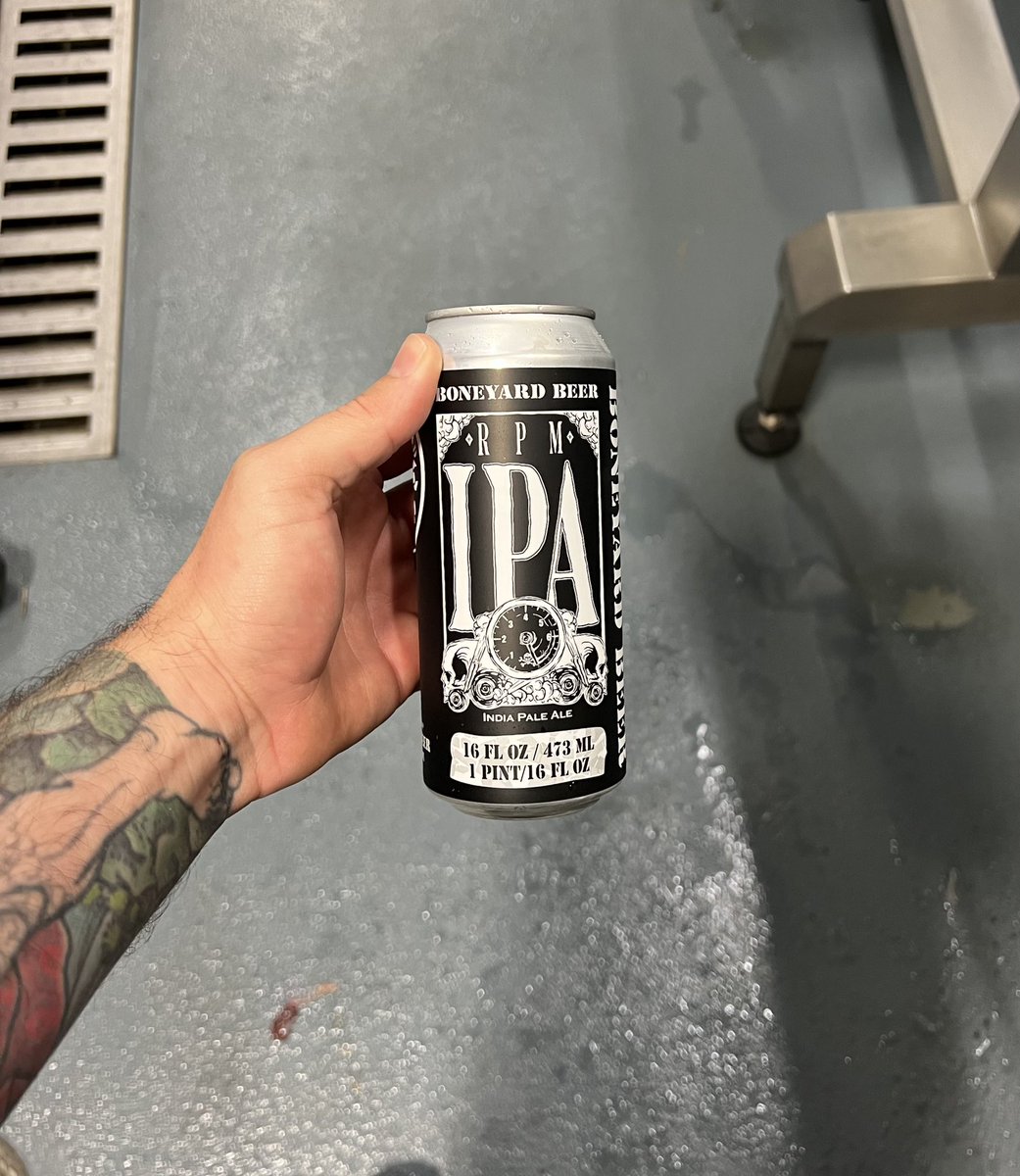 BoneyardBeer's tweet photo. Tall cans of RPM IPA are ready to be unleashed! You can find 16oz 4-packs at @boneyardpub today, the Lake Place taproom tomorrow and single cans @ClimatePledgeWA /@SeattleKraken starting next week! #letitbeknown #boneyardbeer #rpmipa #inbend #gokraken https://t.co/J283BWUQ4p