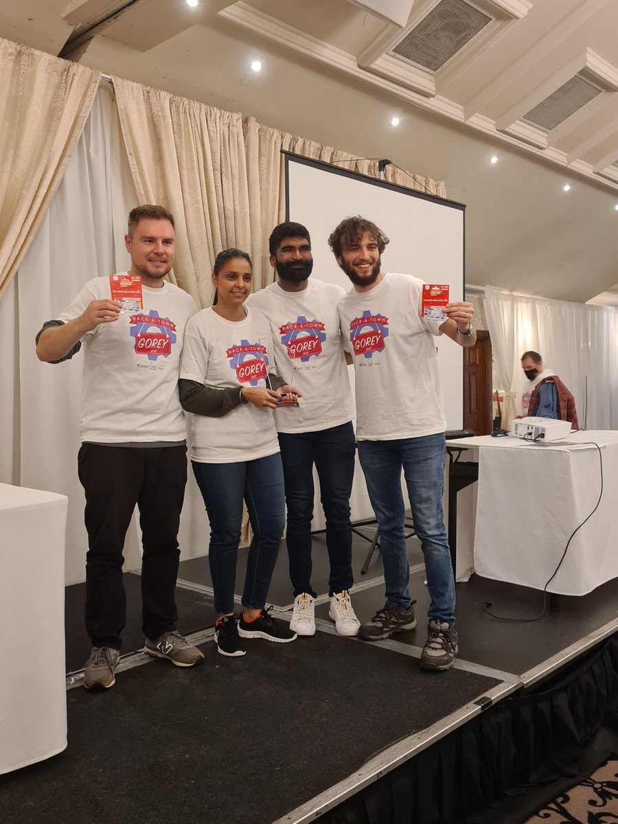 IIDB_ie's tweet photo. What a day in Gorey! 👨💻
The students presented some fantastic ideas for the town of Gorey 💡
Big congratulations to the winning group Smit, Jan, Ogulcan & Harmanpreet 🎉
#hackatown #Townofthings #Digitaltown https://t.co/sEtZzJ0odT