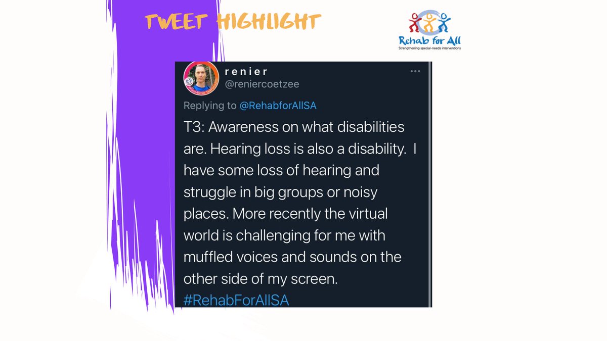 Do we consider accessibility challenges in our virtual communications? 
#TuesdayTweet #hcsmsa #RehabforAllsa #WeThe15 <a href="/reniercoetzee/">r e n i e r</a> <a href="/_Thuli_Zikalala/">Thuli Zikalala</a> <a href="/_Yellow_Owl/">Yellow Owl</a> @Chelsea_DEI  <a href="/SinethembaDO/">Sinethemba Disabilities Organisation</a>