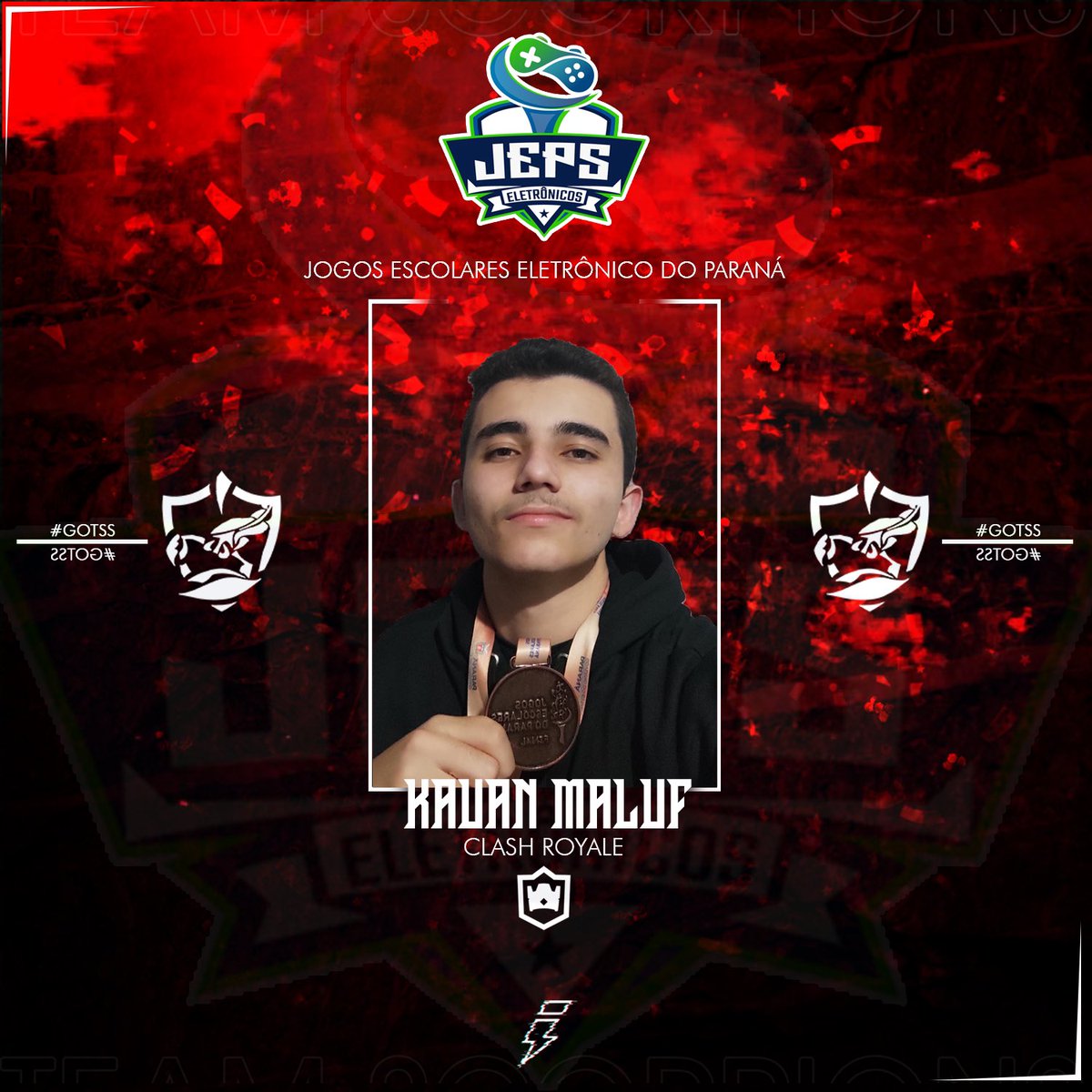 teamscorpionsgg's tweet photo. #CR | Pódio no Jeps 2021
Nosso player de Clash Royale @WbKauan garantiu sua medalha de bronze,na Jeps 2021!
Parabéns Kauan Maluf❤️🖤
.
.
.
.
#GoTss #ClashRoyale #Jeps2021 https://t.co/ffeHSDspbJ