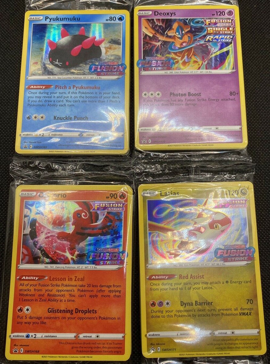 pokebeach's tweet photo. 'Fusion Strike' Prerelease Promos Revealed!

Check out the full details on https://t.co/BBXqTvB8hd:

➡️ https://t.co/2gj9ElO5hx

#PokemonTCG #ポケカ https://t.co/VrCyxLqwur