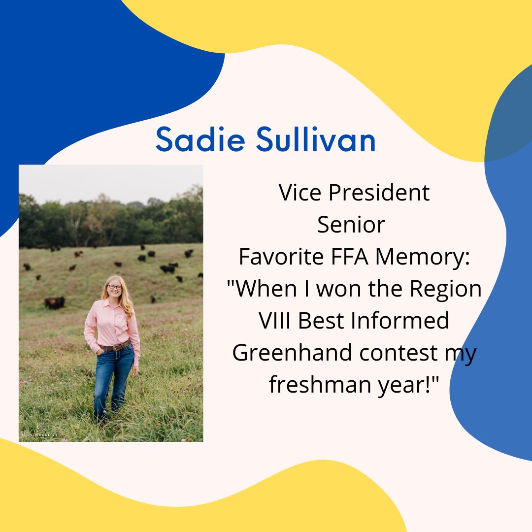 Next up is Sadie Sullivan, our Vice President!