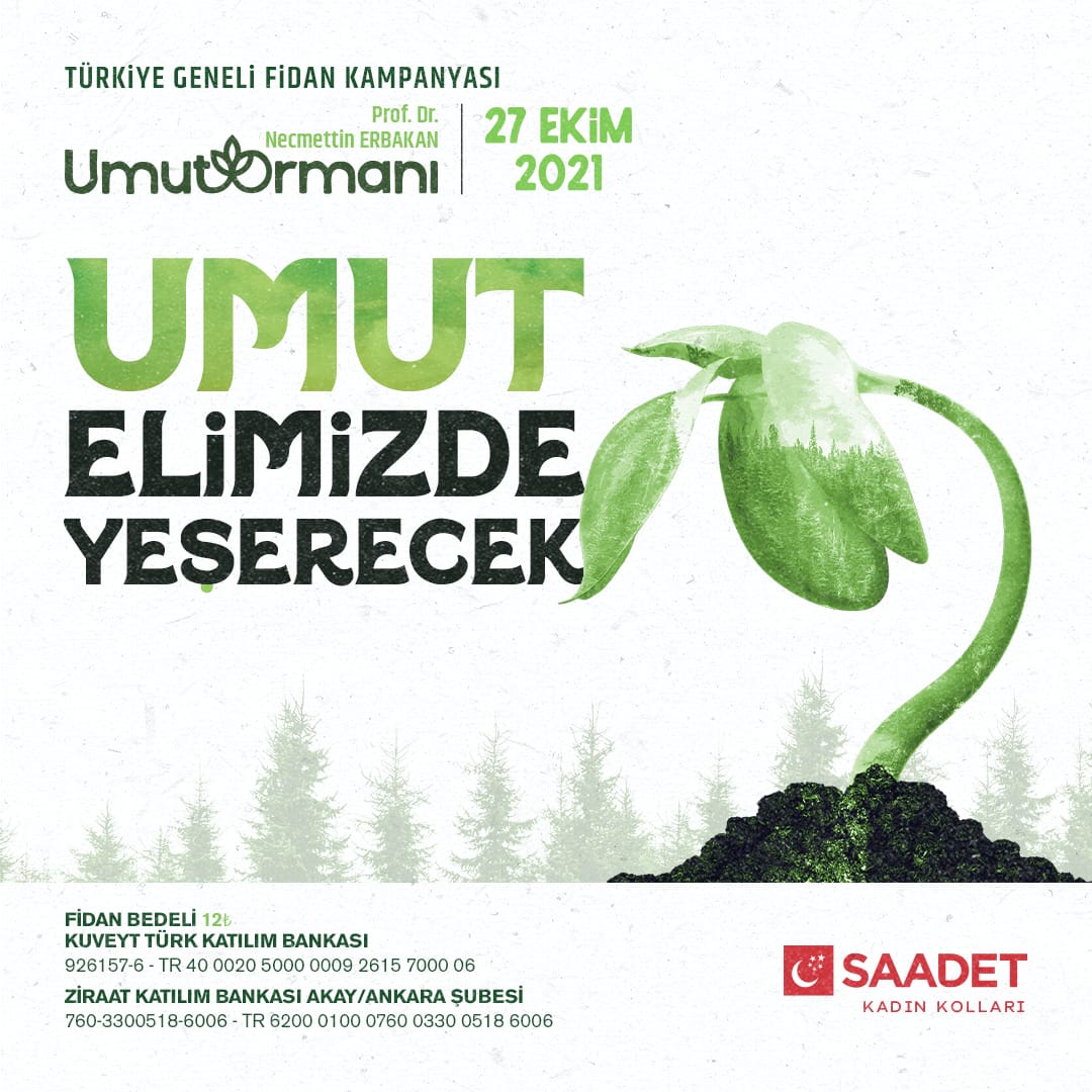 Bir nefes olur yarına, bir umut.
Kıyamet kopsa dahi elimizdeki fidanı toprağa ekeriz.
 #UmutYeşertiyoruz