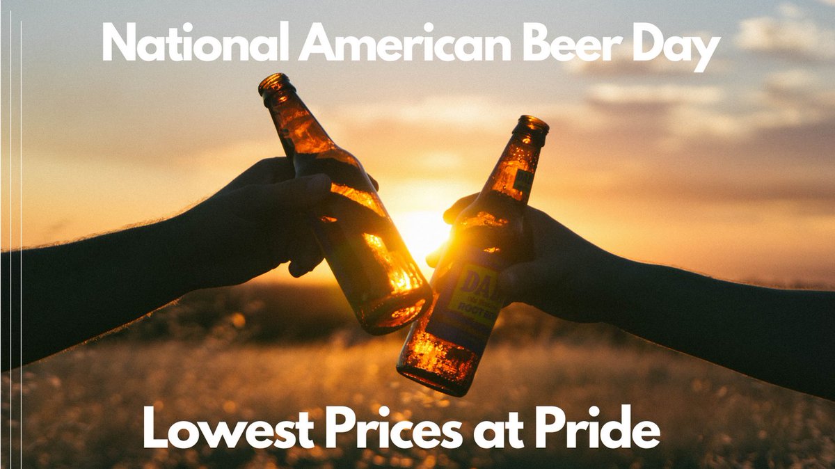 Happy #NationalAmericanBeerDay!🍺 Stop by for the LOWEST prices on your favorite beer!  
Available at these locations: pridestores.com/beer-wine

#welcometopride #bestprices