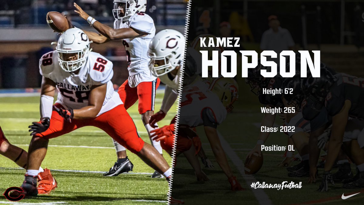 CavsRecruits's tweet photo. 🏈Kamez Hopson🏈 

2022 Offensive Line @KamezHop74 

☑️POWERFUL 
☑️PHYSICAL 
☑️RELENTLESS 

🎥: https://t.co/9pNb29fjc8 https://t.co/FzGeXyTuFu