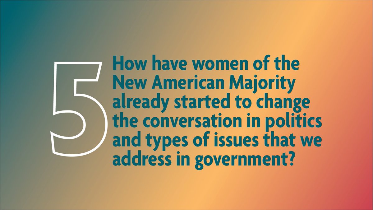 EmergeAmerica's tweet photo. Q5: How have women of the New American Majority already started to change the conversation in politics and types of issues that we address in government? #SayNAM https://t.co/oI3N0CsVEh