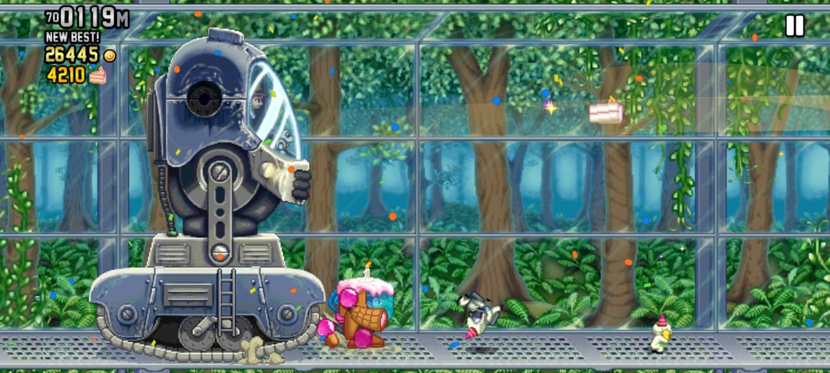 CraftyGrump's tweet photo. Had a #glitch happen towards the tail end of the anniversary event for #jetpackjoyride &amp; the obstacles stopped spawning. Out of #curiosity I decided to see how far it would go. The counter goes way higher than I thought, I tapped out at 1M. Some of the screenshots I took during https://t.co/VhgNkb1Xl0