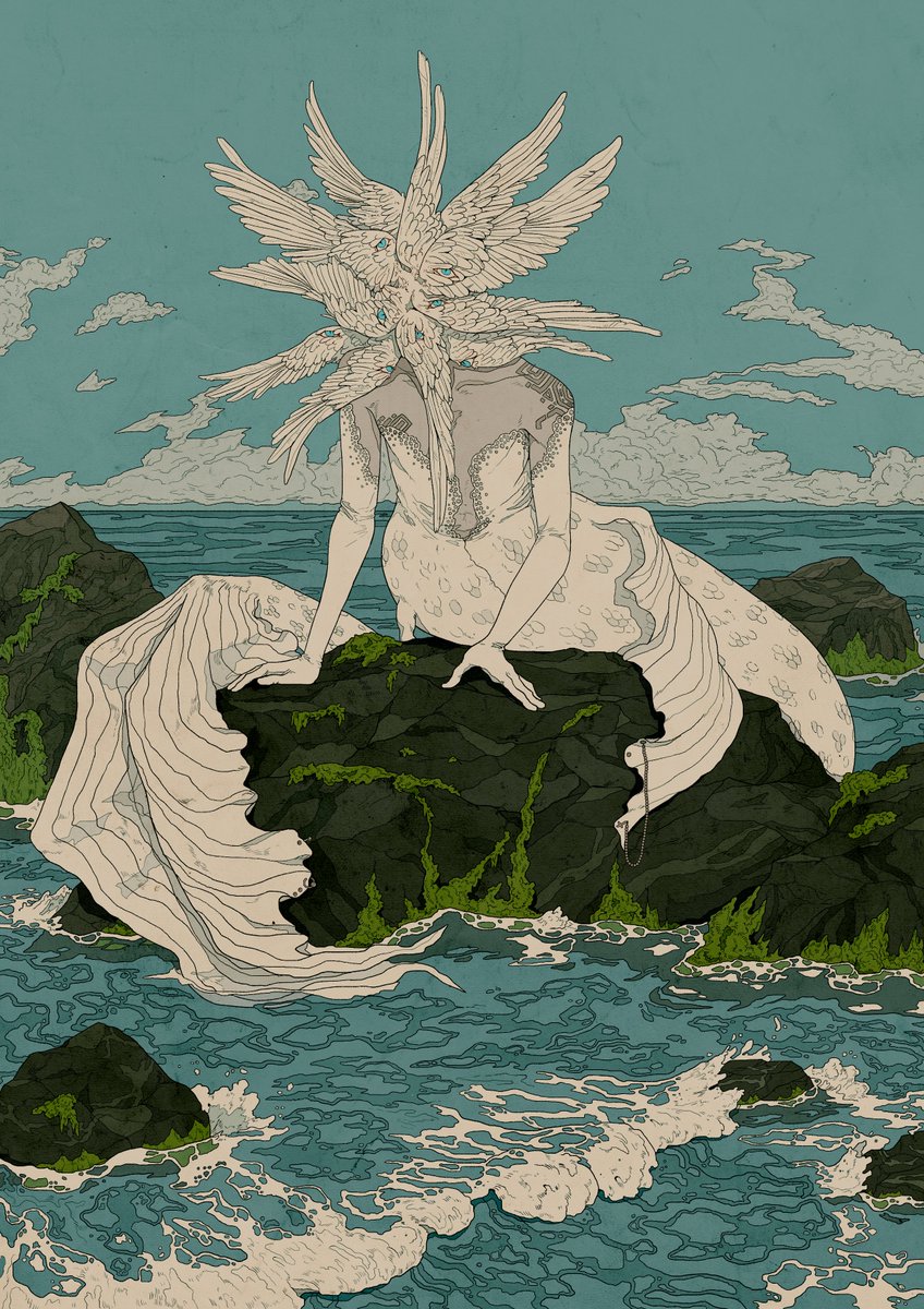 ionomycin's tweet image. They say that long ago, an angel fell into the sea