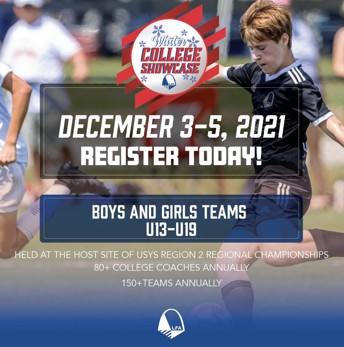 Registration closes November 3rd‼️ Sign up before it’s too late⚽️ 

Sign up here 
loufuszathletic.com/soccer/winter-…

#LouFuszAthletic #LouFuszSoccer #LouFuszTournaments #SoccerTournament #CollegeShowcase #SoccerShowcase